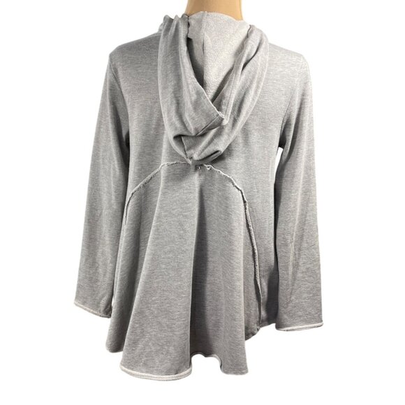 Altar'd State Hoodie Top Swing Hem Grey S Small Cotton Stretch - Picture 3 of 7